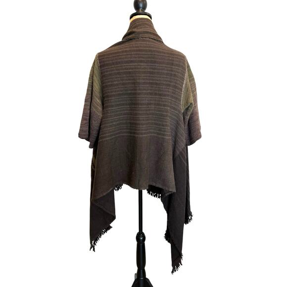 Peoli Hand Spun & Knit Wool Cardigan Brown Women's OS NWT - Picture 3 of 14